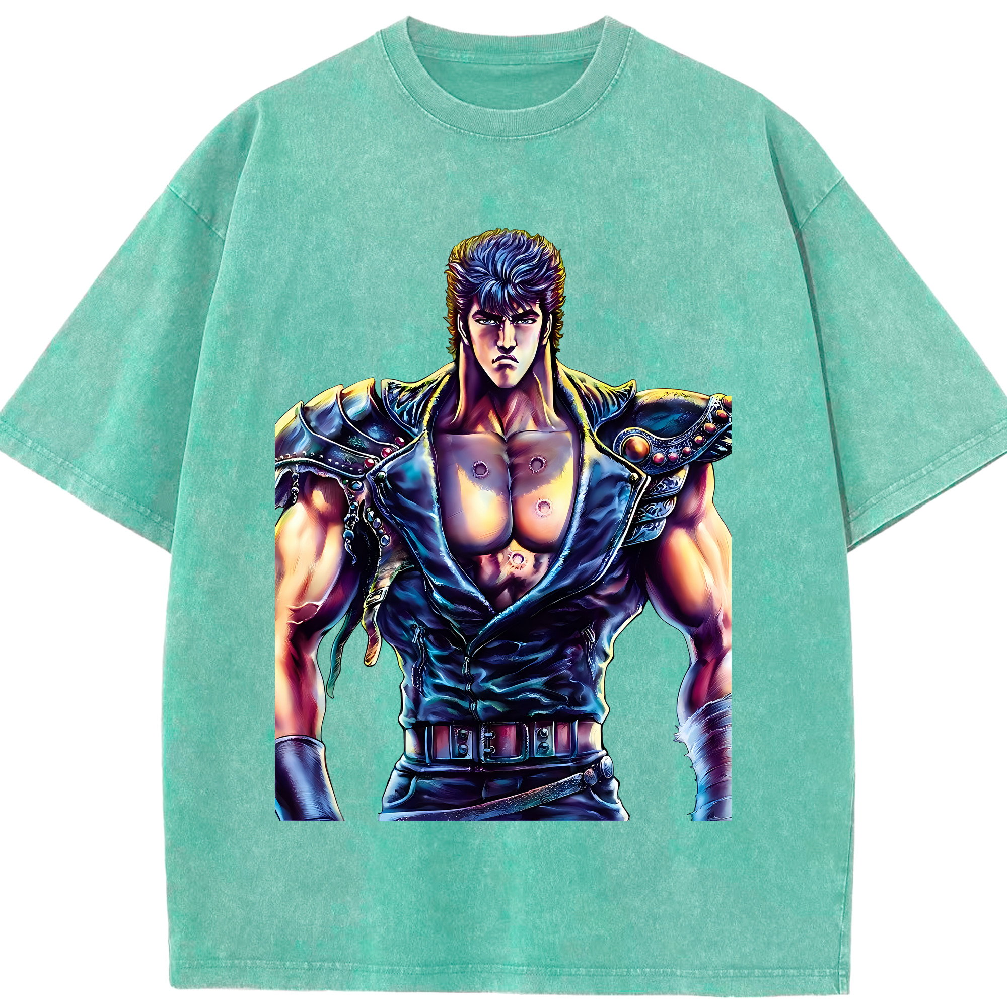 （画像用） 北斗の拳 Fist of the North Star 綿100% ヴィンテージ風 半袖Tシャツ（フロントプリント）
